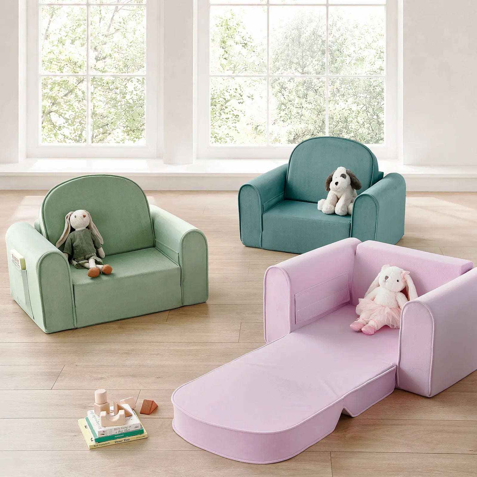 2-in-1 Foldable Kids Sofa: A Cozy Space for Reading, Lounging & Resting