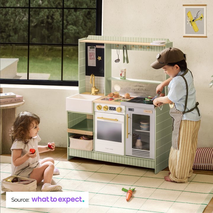 What to Expect Features Tiny Land’s BistroSwitch Play Kitchen for Its Thoughtful Approach to Pretend Play