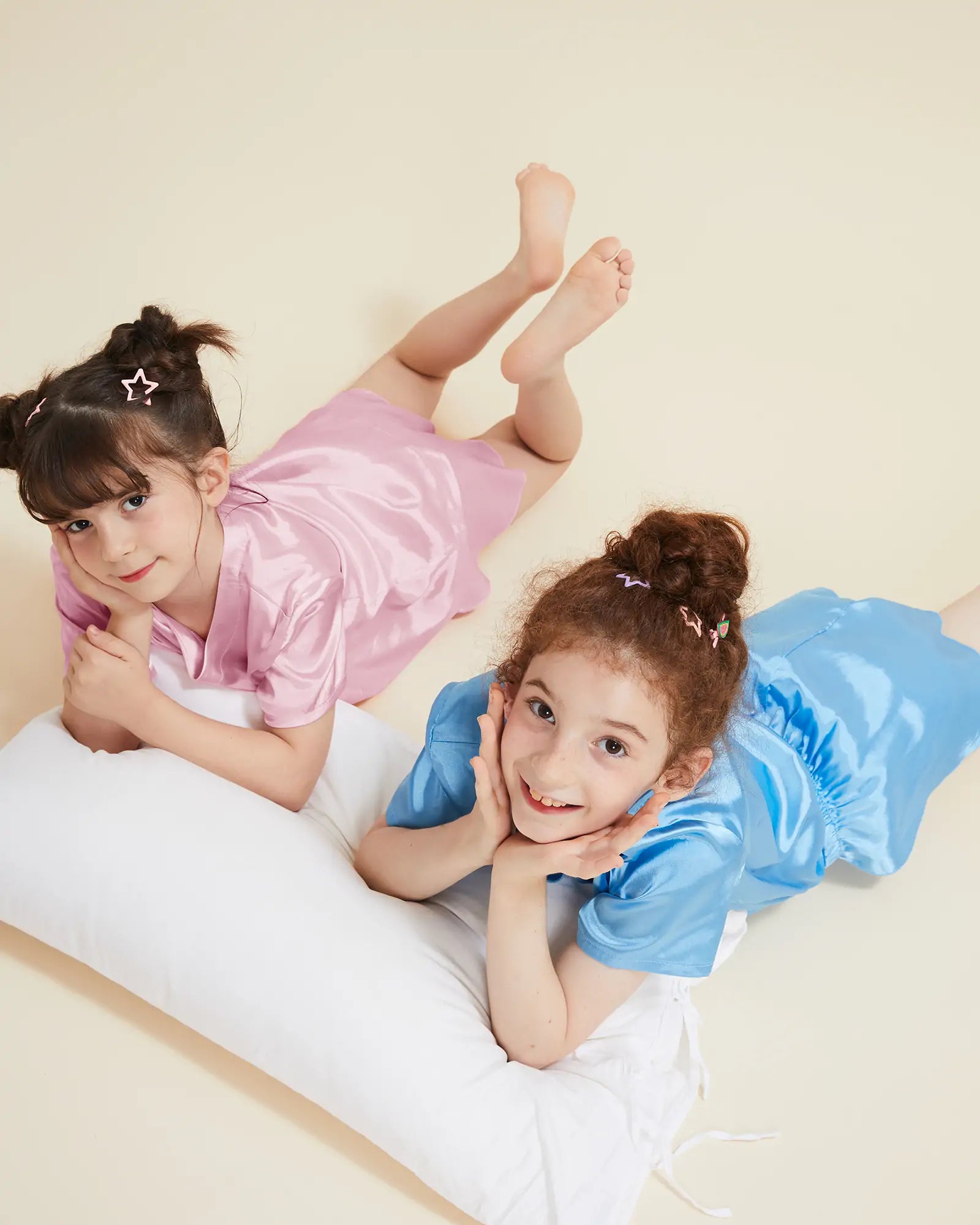 Girls Pajama Sets Short Pants - Blush Pink - Tiny Land INC