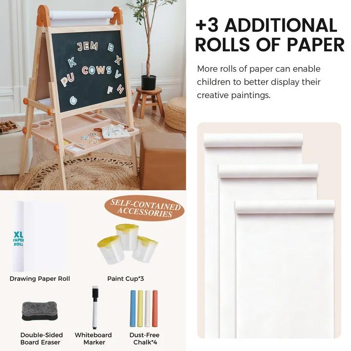 Tiny Land® Caramel Magnitales Easel & Paper Roll Set