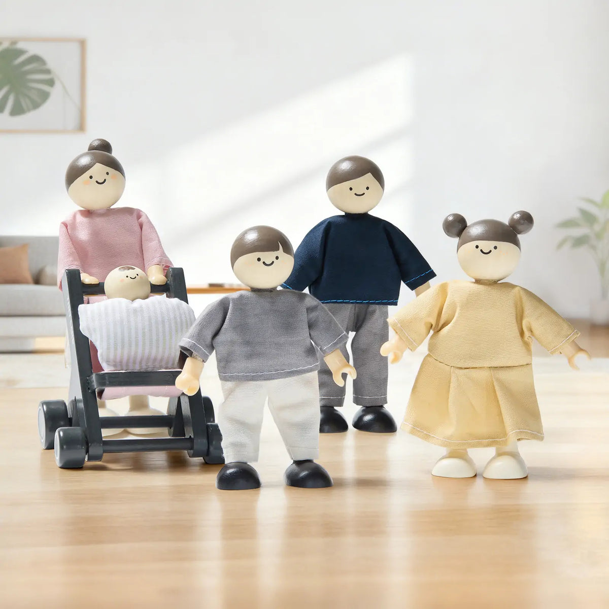 Tiny Land® Wooden Dollhouse Dolls