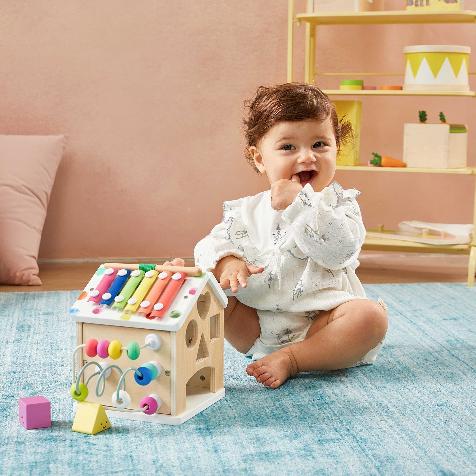 Tiny Land® Best Wooden Activity Cube – Montessori Learning Toys