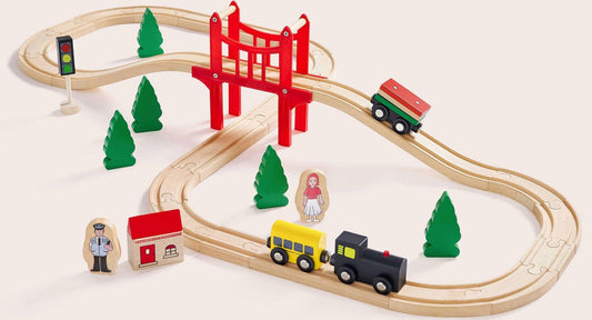 102 pc All Aboard Deluxe Wooden Train Set: An Immersive Playtime Experience