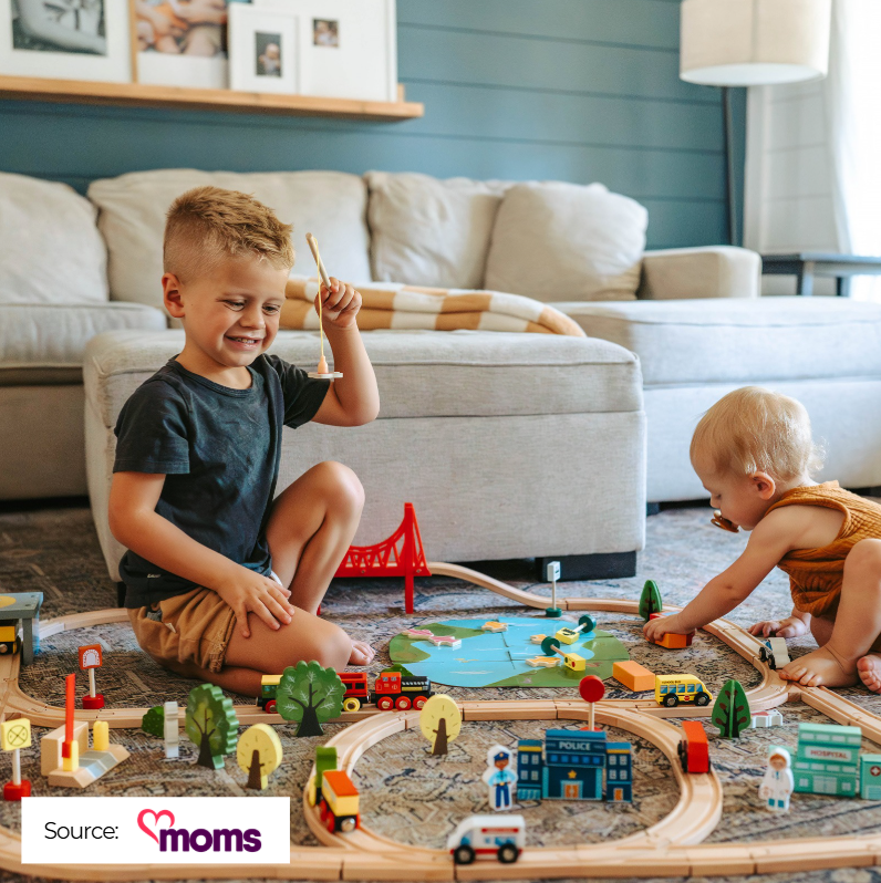 Tiny Land Wooden Train Set Featured in Moms.com Holiday Gift Guide