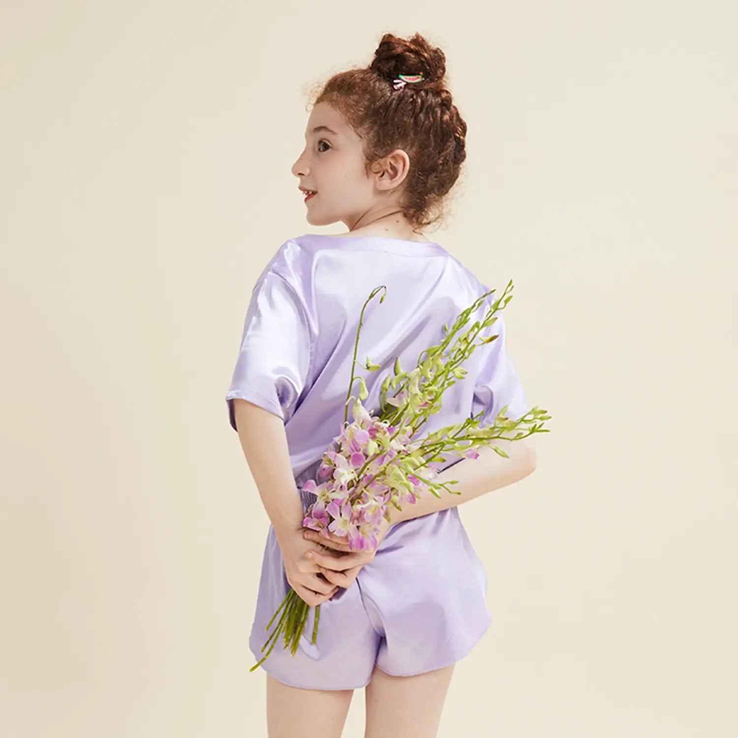 Girls Pajama Sets Short Pants - Purple