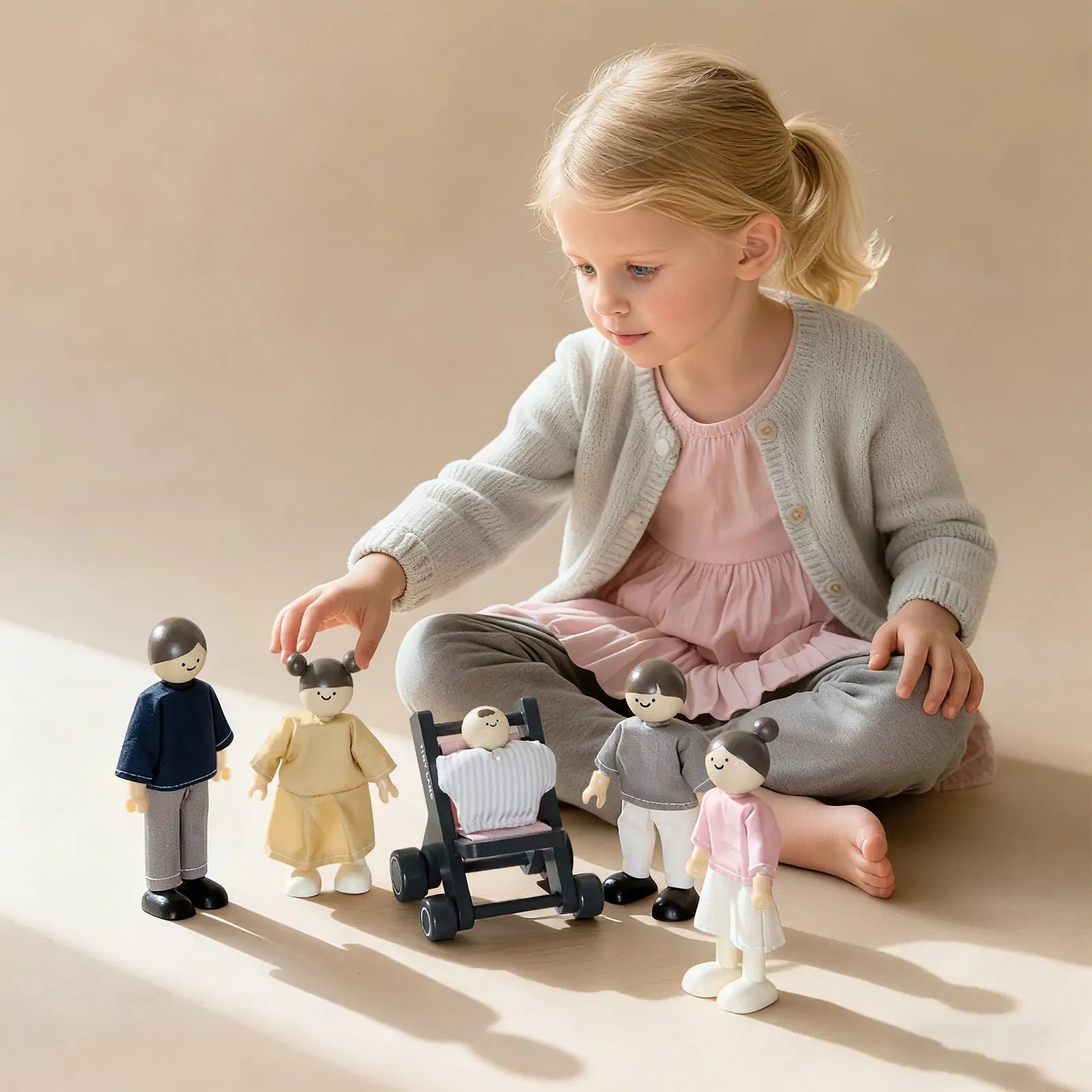 Tiny Land® Wooden Dollhouse Dolls