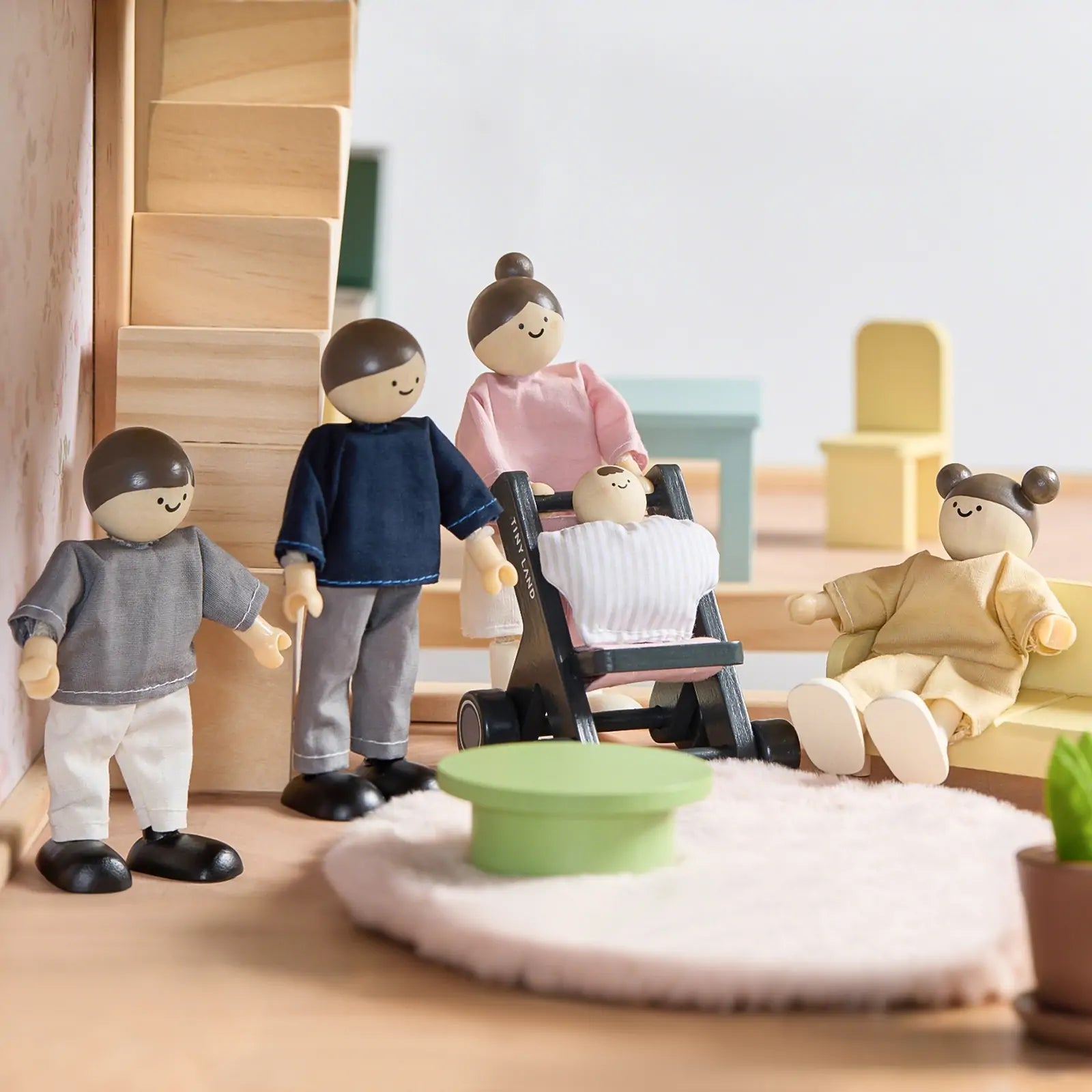 Tiny Land® Wooden Dollhouse Dolls