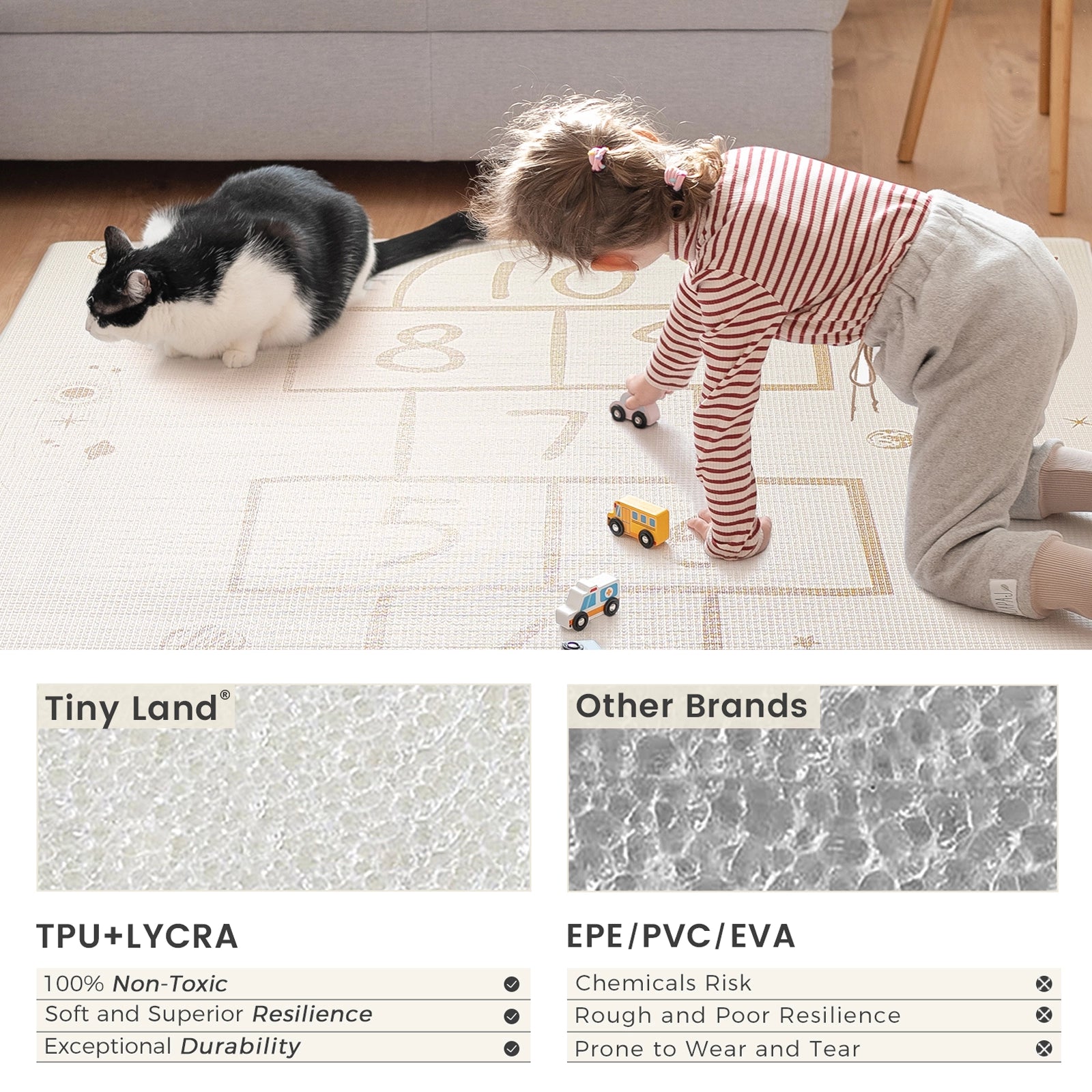 Tiny Land® Baby Playmat Cosmic Hopscotch Materials