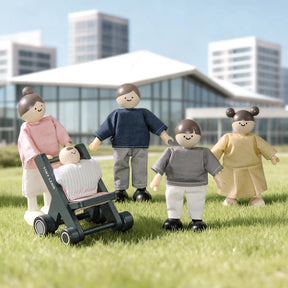 Tiny Land® Wooden Dollhouse Dolls