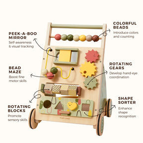 Tiny Land® Sage Green Wooden Baby Walker