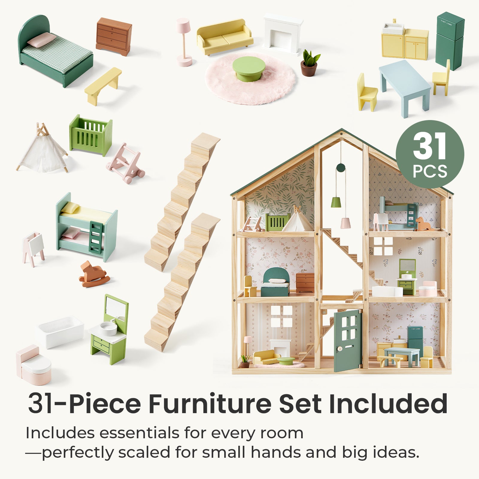 Tiny Land® Sweetwood Evergreen Dollhouse - Tiny Land INC