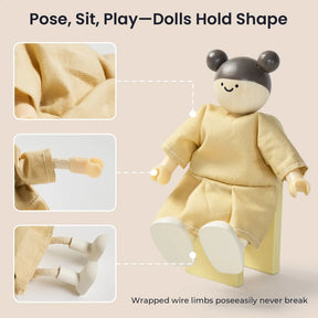 Tiny Land® Wooden Dollhouse Dolls
