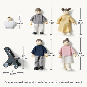 Tiny Land® Wooden Dollhouse Dolls