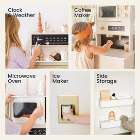 Tiny Land® Premium Play Kitchen & Fridge Set - Cream