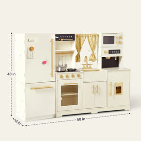 Tiny Land® Premium Play Kitchen & Fridge Set - Cream
