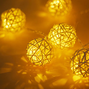 rattan ball string lights