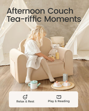 Tiny Land® CozyFold Toddler Sofa - Cream