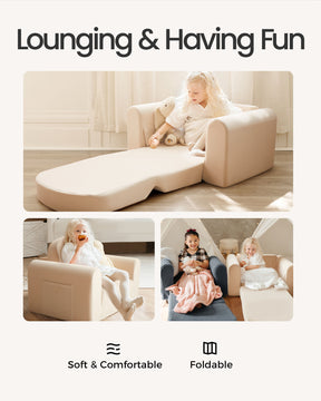 Tiny Land® CozyFold Toddler Sofa - Cream
