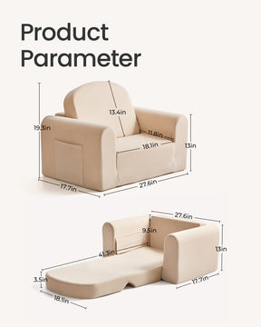Tiny Land® CozyFold Toddler Sofa - Cream