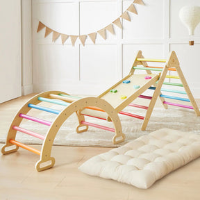 Tiny Land® 7-in-1 Rainbow Climbing Set with Play Pad