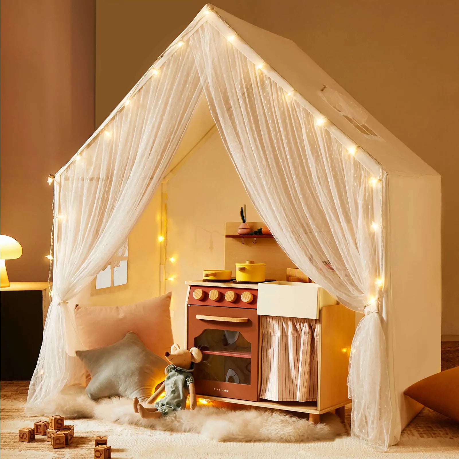 Tiny Land® Large Space Play House with Star Lights