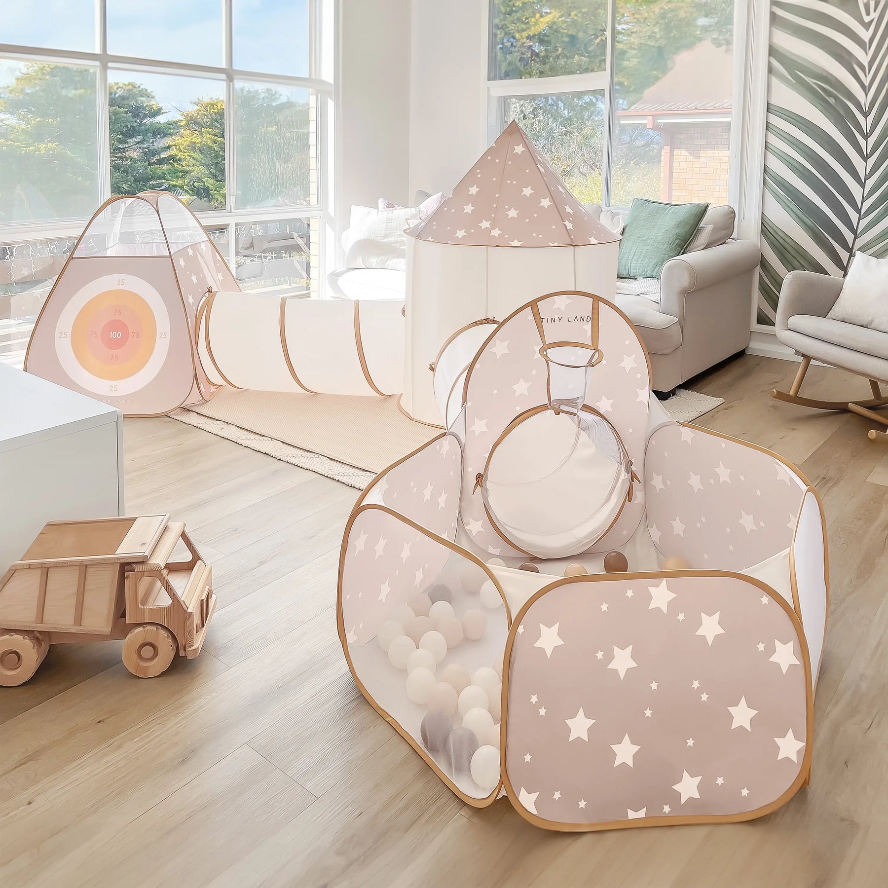 play tent and tunnel Tiny Land Discovery 5-in-1 Play Tunnel With no Balls