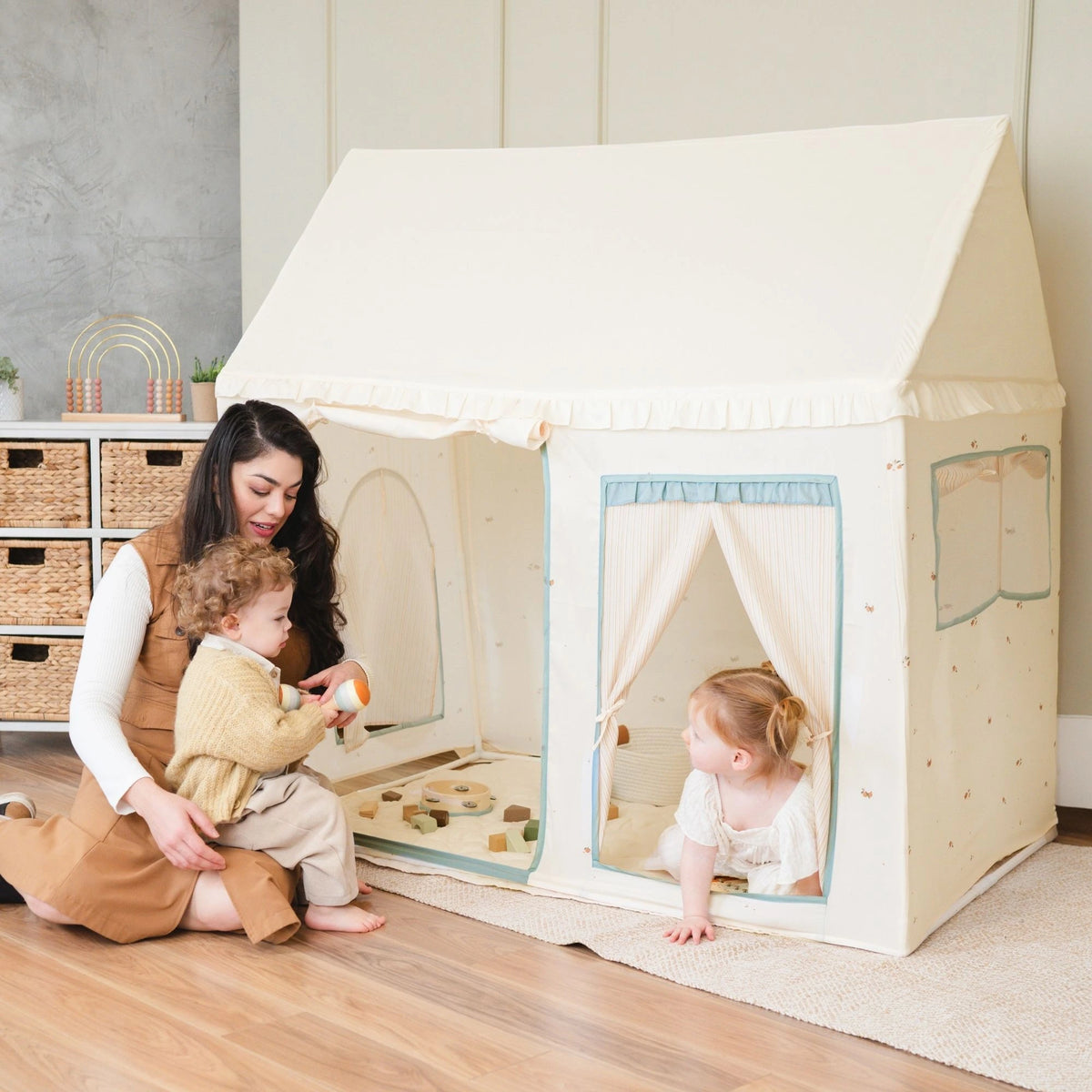 Tiny Land® Sweet Citrus Kid's Play Tent - Creamy white/blue - Tiny Land INC