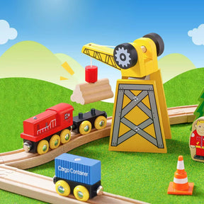 Tiny Land® Wooden Track Trains 55 Pcs - Tiny Land INC