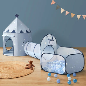 Tiny Land® Adventure 3-in-1 Play Tunnel  & Ocean Ball Set Blue Edition