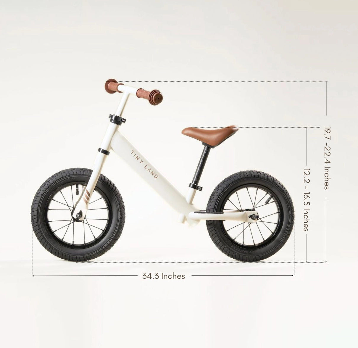 Tiny Land® Balance Bike - Milky White  Dimension