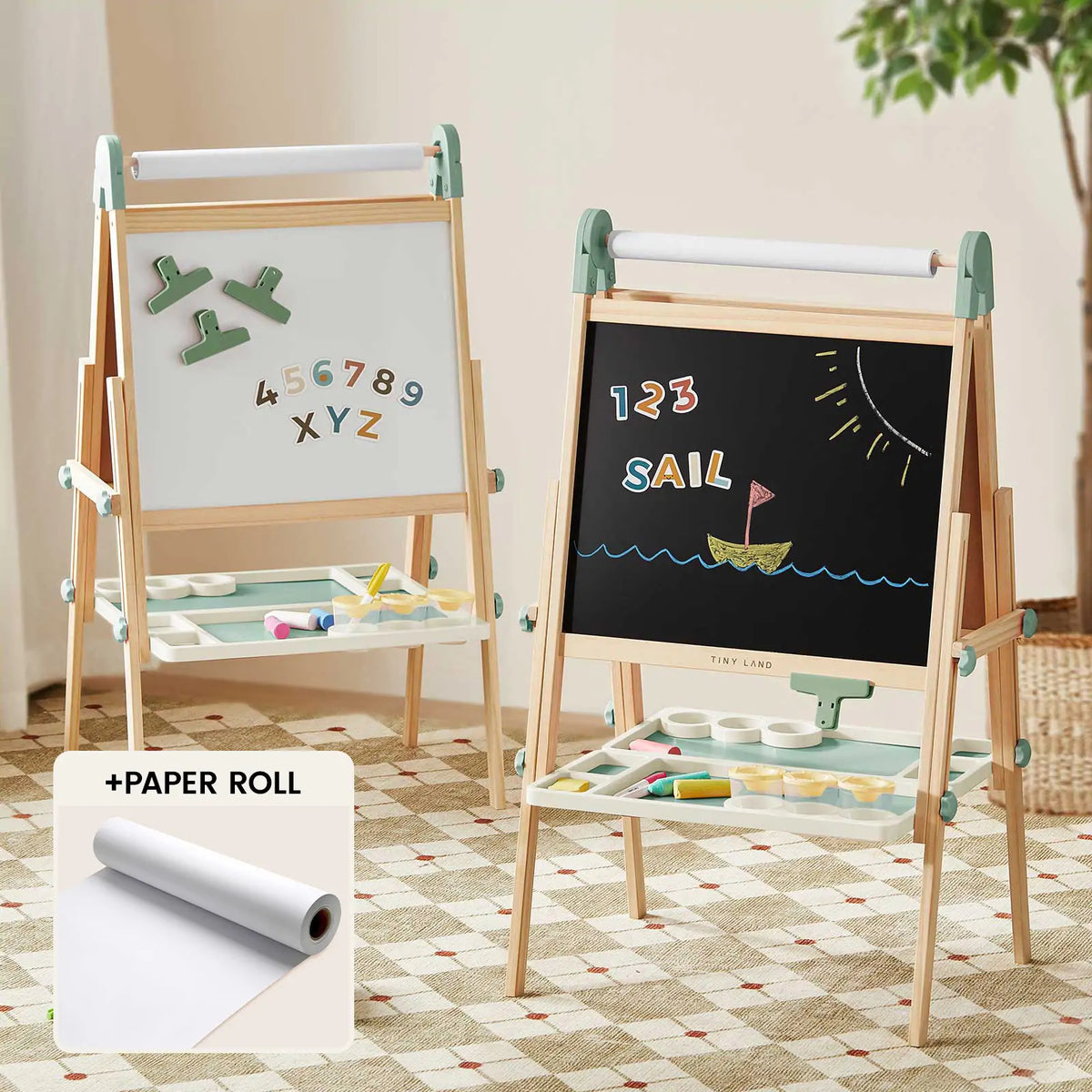 Tiny Land® Green Magnitales Easel for & Paper Roll Set