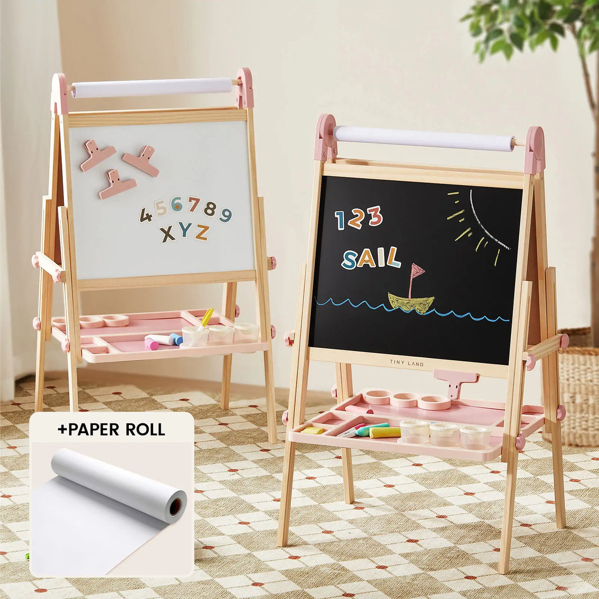 Tiny Land® Pink Magnitales Easel for & Paper Roll Set