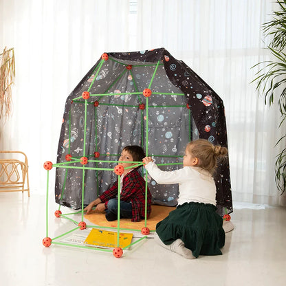 Tiny Land® Glow in The Dark Kids Fort With 130 pcs