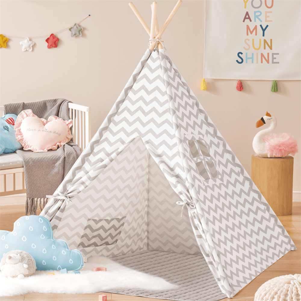 Tiny Land® Gray Chevron Teepee for Kids