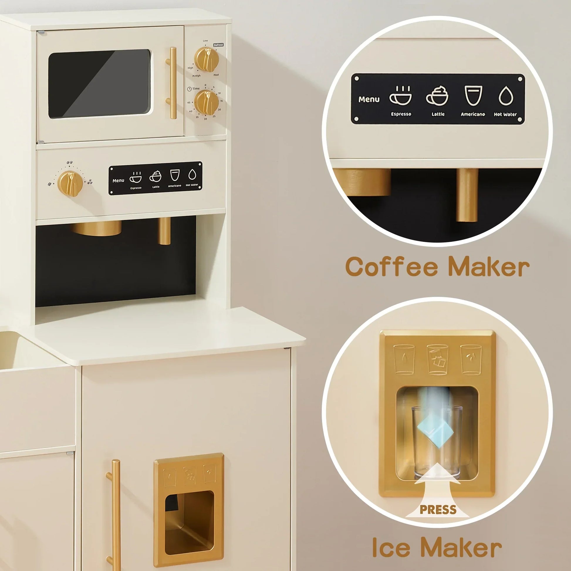 Play kitchen 2024 with coffee maker