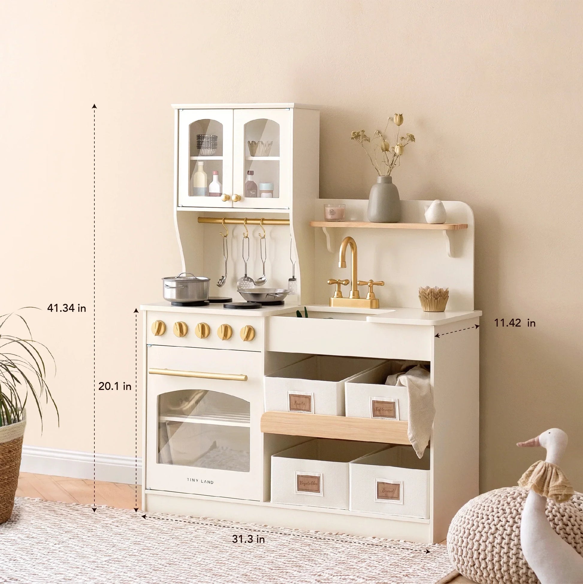 Tiny Land® Trendy Play Kitchen - Montessori Organizer's Paradise