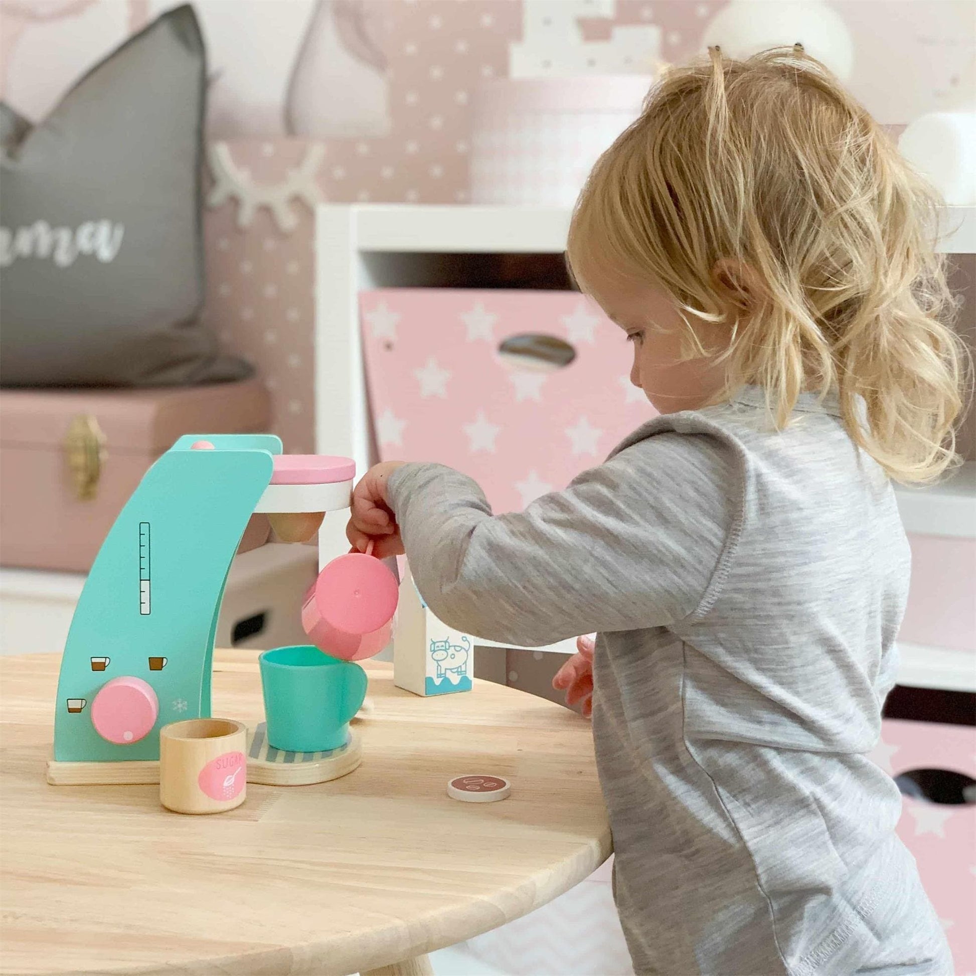 Tiny Land® Wooden Coffee Maker Set