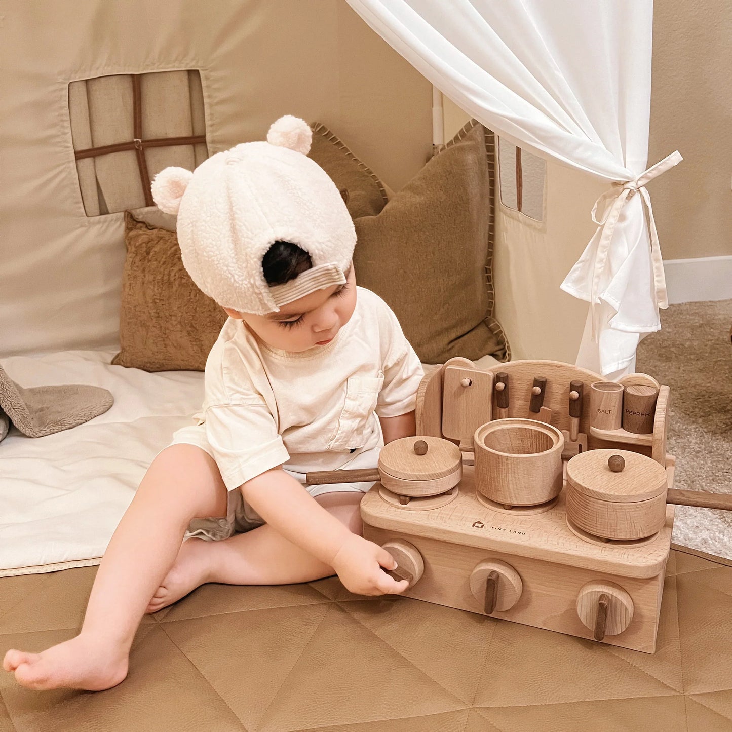 Tiny Land® Wooden Stove Cooking Toys