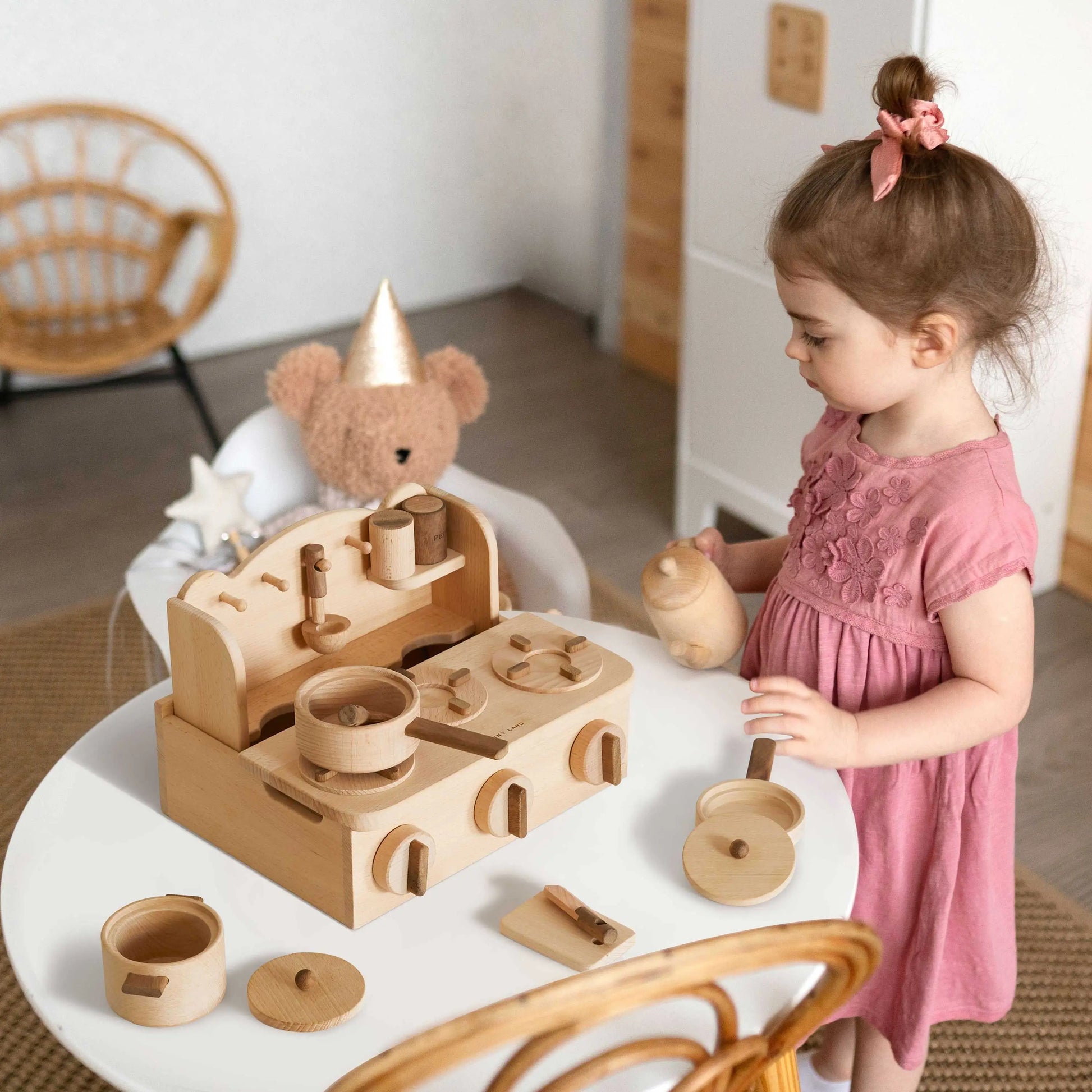 Tiny Land® Wooden Stove Cooking Toys