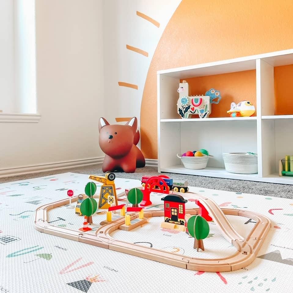 Tiny Land® Wooden Track Trains 60 Pcs Used