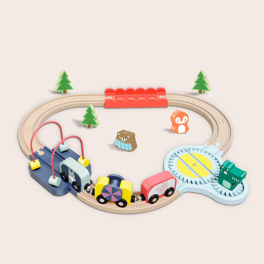 Tiny Land® Wooden Train Set for Toddlers 21 Pcs Used