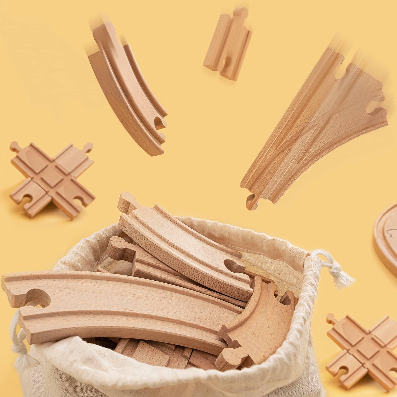Tiny Land® Wooden Train Tracks Set (52 pic)