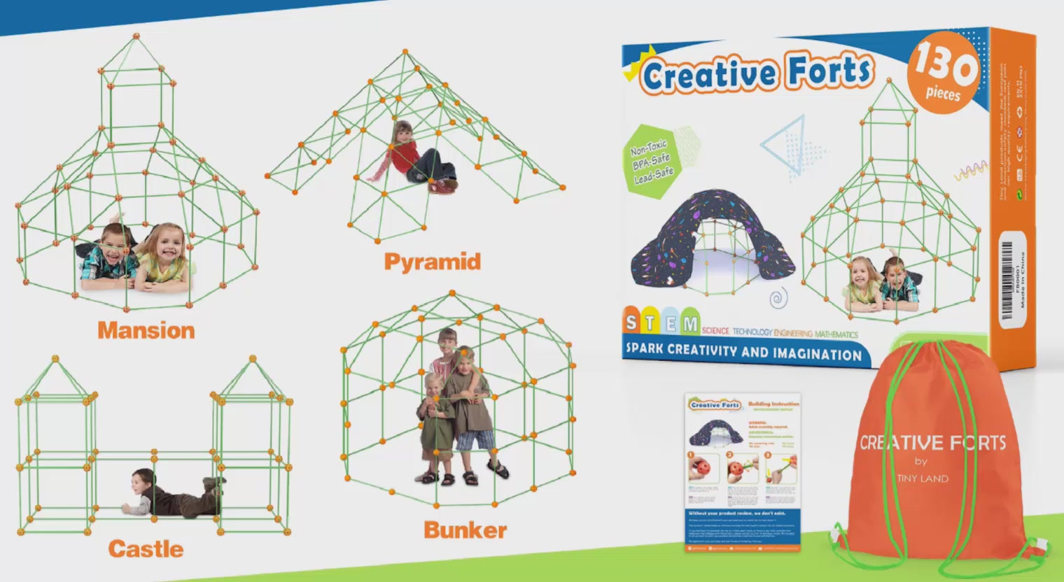 Creative Fort Building Kit with 130 pcs#style_basic